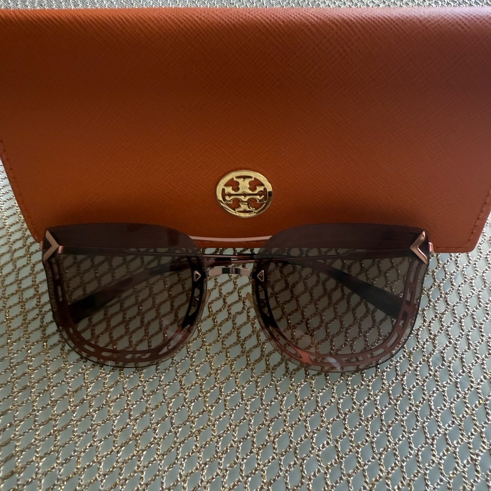 Tory Burch Brown Sunglasses with Orange Case